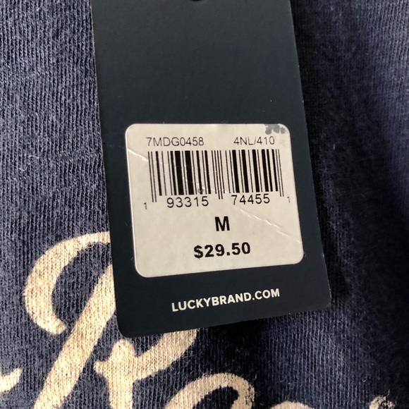 Lucky Brand SOFT faded blue racing tshirt NWT Med - Picture 3 of 5